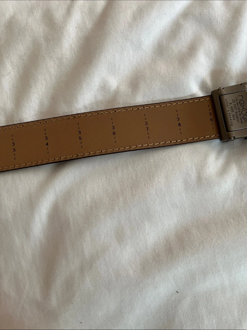 Nextbelt men’s Go-in pebble ratchet belt cognac textured leather metal buckle